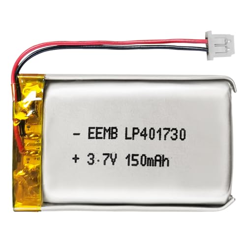EEMB Lithium Polymer Battery 3.7V 150mAh 401730 Lipo Rechargeable Battery Pack with Wire Molex 1.25mm Connector for Speaker and Wireless Device- Confirm Device & Connector Polarity Before Purchase - Image 1