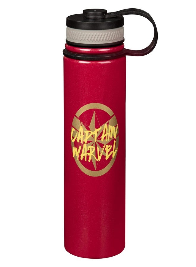 Seven20 Avengers Captain Marvel Stainless Steel Water Bottle, 18oz - Insulated Thermos To-go Travel Bottle for School, Sports, Gym, Coffee - Movie Gift for Kids, Teens, Women, Men - Image 1