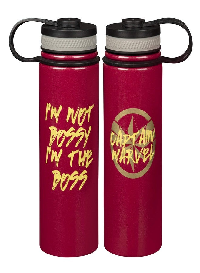 Seven20 Avengers Captain Marvel Stainless Steel Water Bottle, 18oz - Insulated Thermos To-go Travel Bottle for School, Sports, Gym, Coffee - Movie Gift for Kids, Teens, Women, Men - Image 2