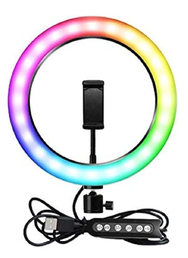 MIGOFAST - Ring Light with Tripod Stand Phone Holder |22 inch Selfie LED Ringlight Dimmable Desktop Lamp 40 Colors RGB Tall Circle Light for Camera Makeup Video YouTube with Remote Stand MJ-56 - Image 1