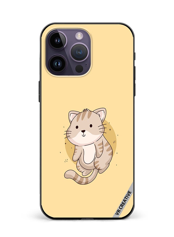 VR CREATIVE Protective Case Cover For Apple iPhone 15 Pro Cutie Cat Design Multicolour - Image 1