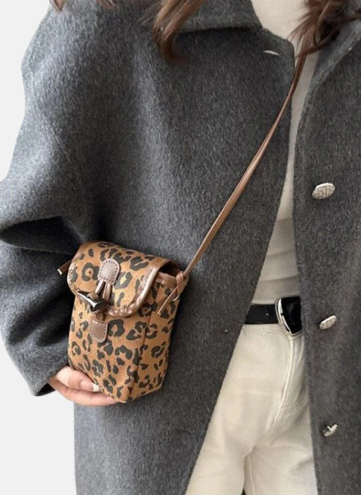 يونيكي Brown Animal Print Lifestyle Sling Bag