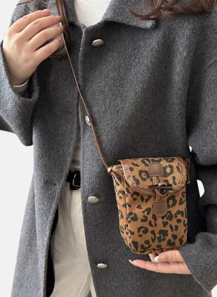 يونيكي Brown Animal Print Lifestyle Sling Bag