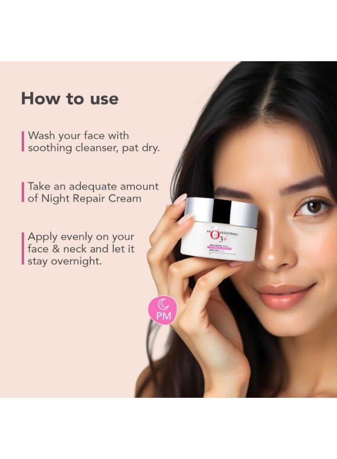 O3+ Night Repair Cream Brightening & Glow Boosting Dermal Zone (50gm) - Image 2