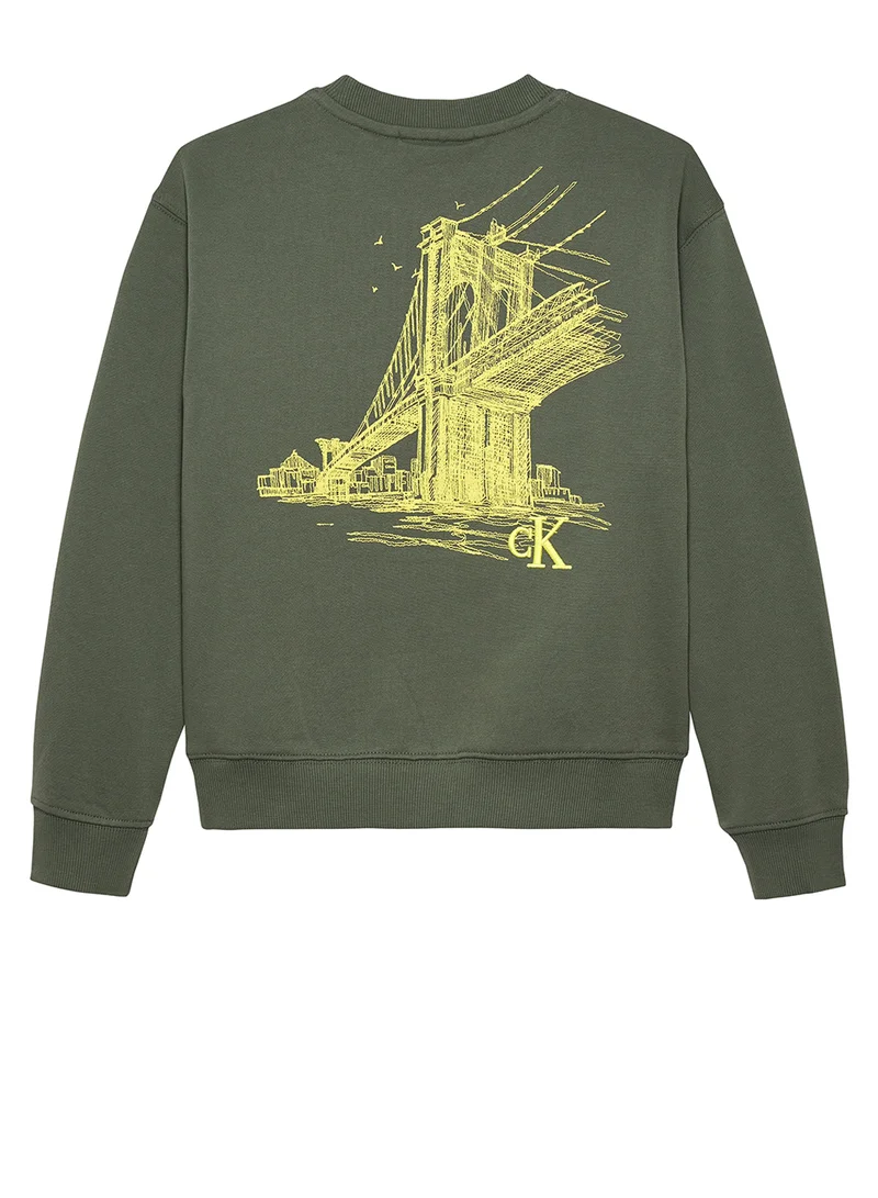 Calvin Klein Jeans Youth Graphic Crew Neck Sweatshirt