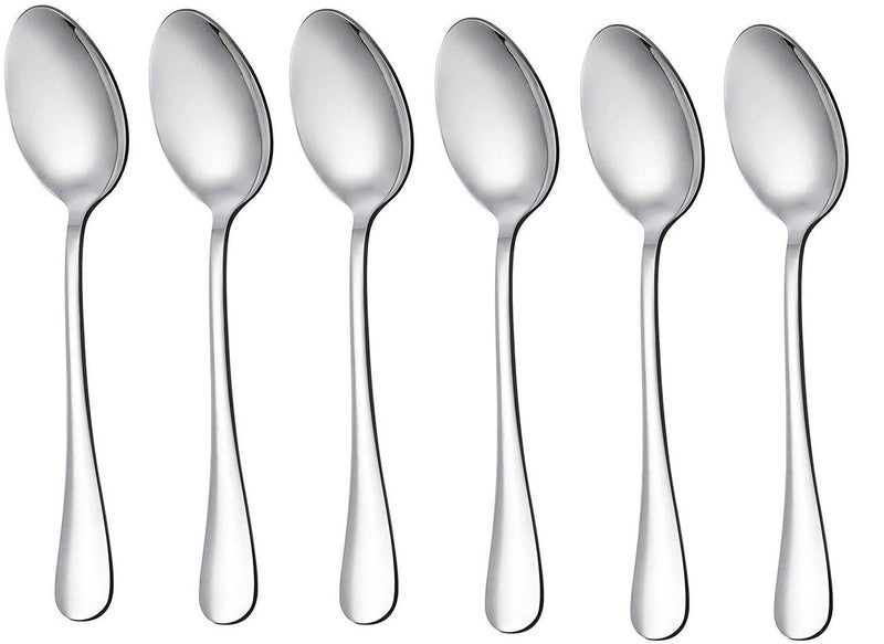 OLRADA Olrada Food Grade 2mm 24 Piece Stainless Steel Cutlery Set Contains 6 Desert Spoons6 Desert Fork 6 Master Spoons 6 Knives Silver - Image 5