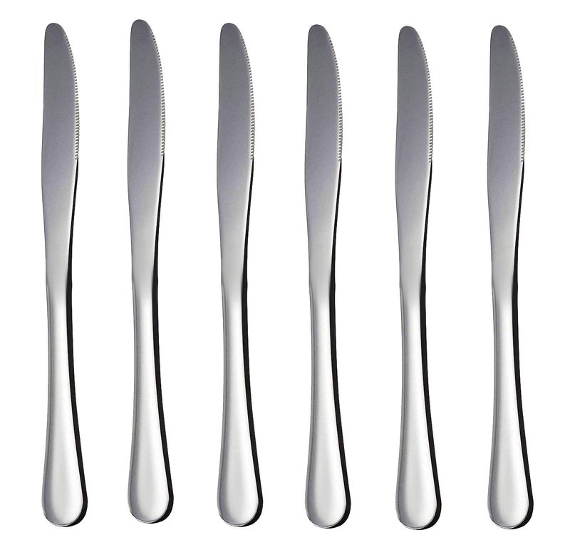 OLRADA Olrada Food Grade 2mm 24 Piece Stainless Steel Cutlery Set Contains 6 Desert Spoons6 Desert Fork 6 Master Spoons 6 Knives Silver - Image 3