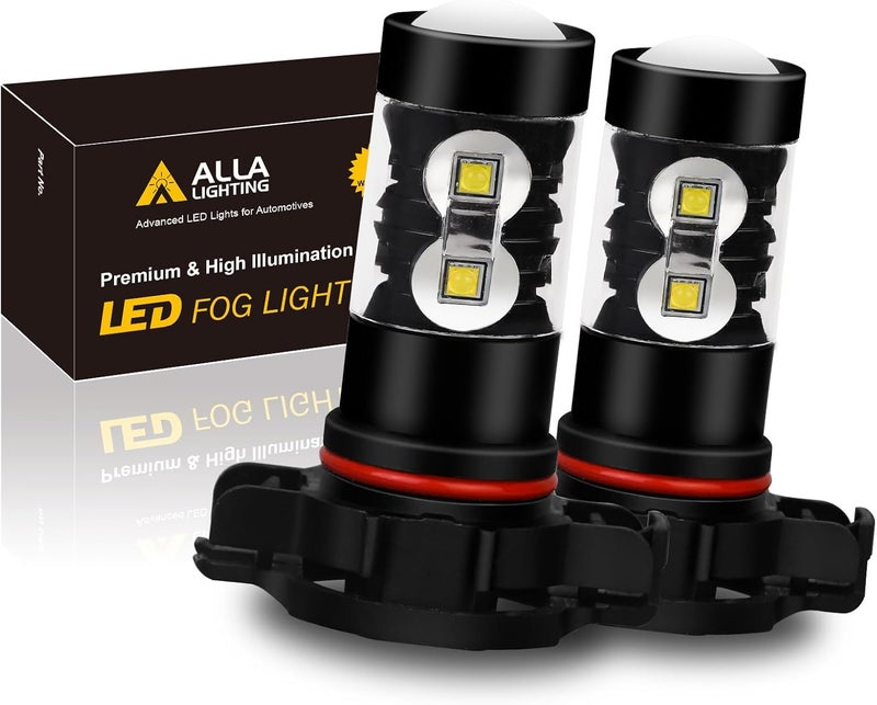Alla Lighting Extremely Super Bright 50W CREE 5202 H16 Type 1 White LED Fog Light Bulbs - Image 1