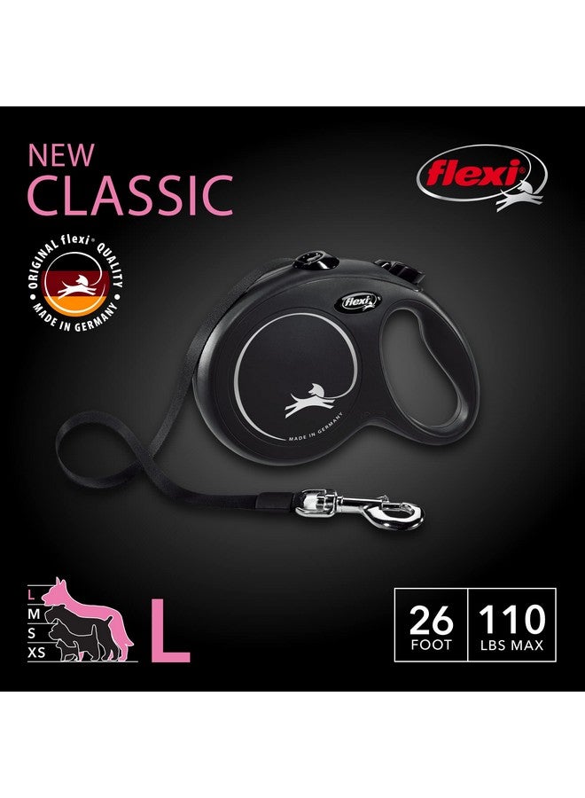 FLEXI New Classic Tape Retractable Dog Leash for Large Dogs Upto 110 lbs. - 26 ft., Black | Tangle Free Pet Walking Leash with One-Handed Brake, Pause, Lock|German Quality Product - Image 2