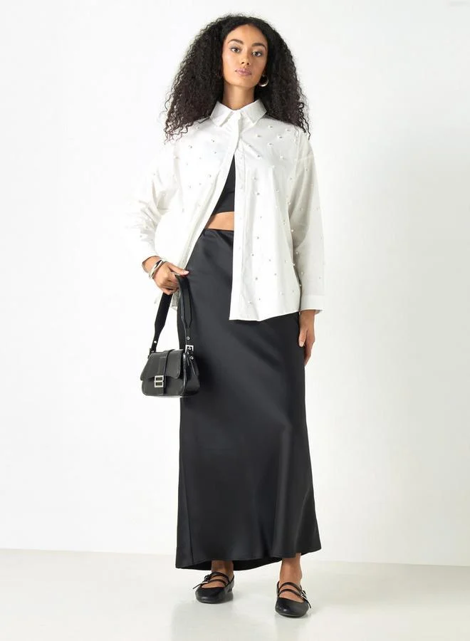 2Xtremz 2Xtremz Pearl Embellished Shirt with Long Sleeves