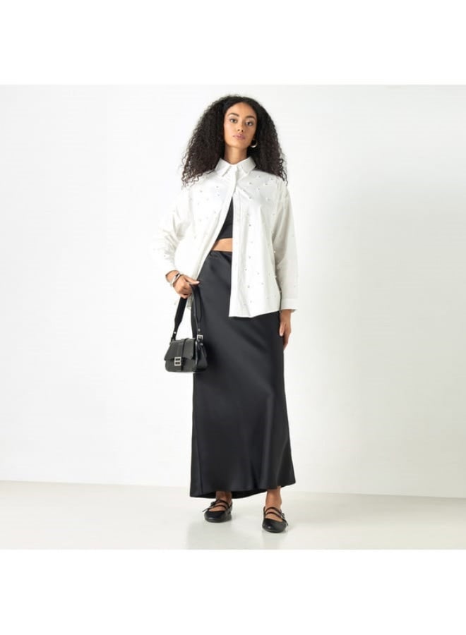 2Xtremz 2Xtremz Pearl Embellished Shirt with Long Sleeves  - Image 1