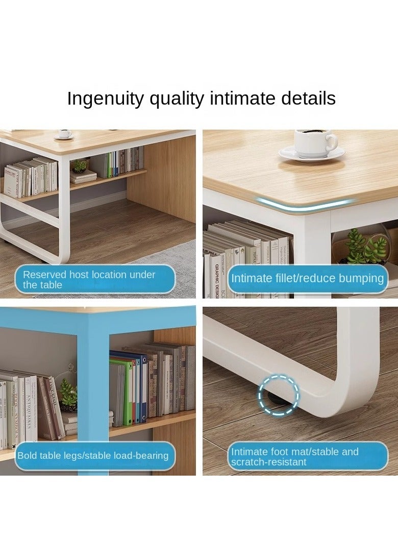 إيونتو مكتب منزلي عصري بثلاثة أدراج كبيرة - طاولة دراسة وكمبيوتر محمول متعددة الوظائف، رف سفلي متين، 120×73.5×50 سم، محطة عمل أنيقة للاستخدام المكتبي والمنزلي - Image 3