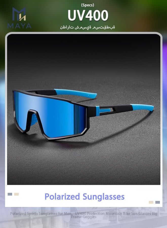 Maya Polarized Sports Sunglasses for Men，UV400 Protection Mountain Bike Sun Glasses Big Frame Goggles - Image 1