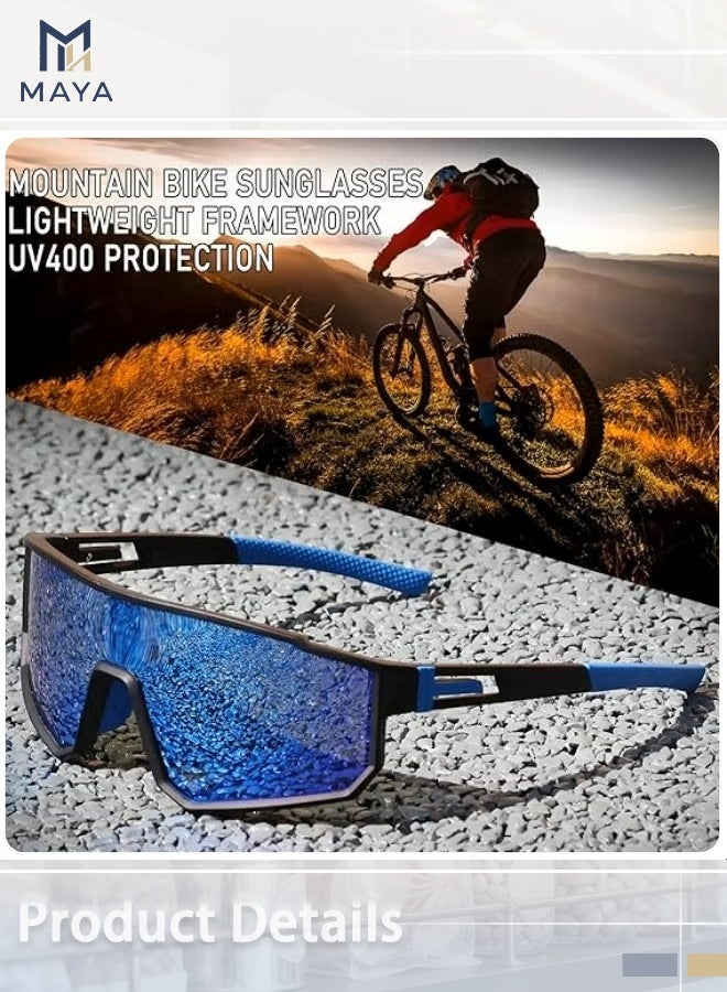 Maya Polarized Sports Sunglasses for Men，UV400 Protection Mountain Bike Sun Glasses Big Frame Goggles - Image 2