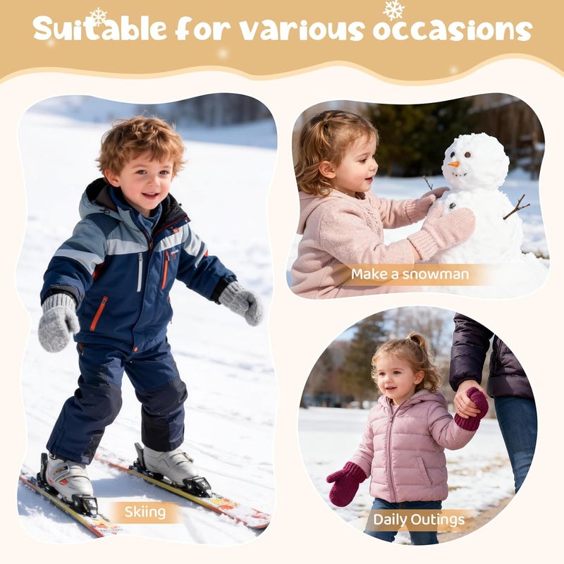 Durio Knit Toddler Mittens - Thick, Soft, Warm Crochet Winter Baby Infant Mittens and Gloves - Image 5