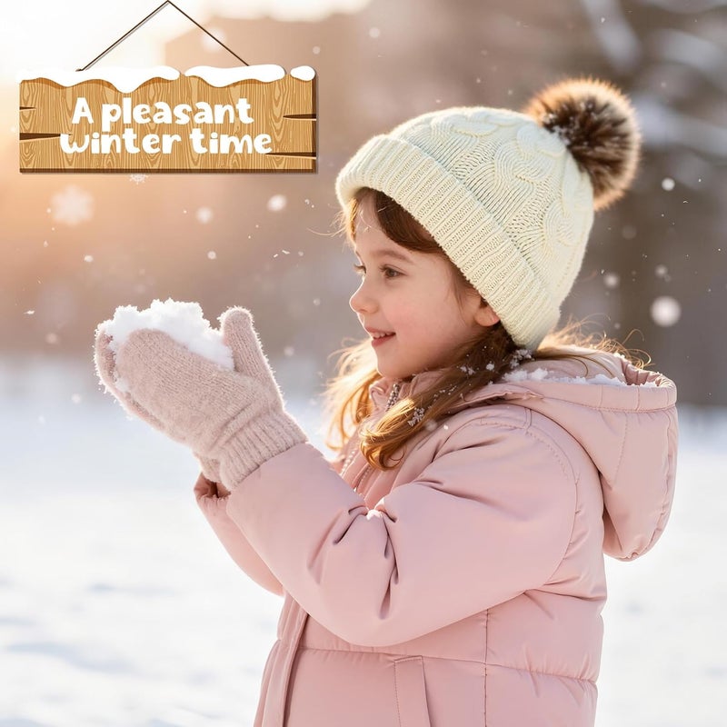 Durio Knit Toddler Mittens - Thick, Soft, Warm Crochet Winter Baby Infant Mittens and Gloves - Image 4