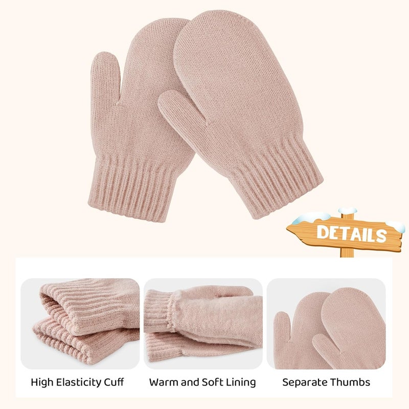 Durio Knit Toddler Mittens - Thick, Soft, Warm Crochet Winter Baby Infant Mittens and Gloves - Image 3