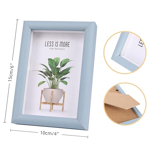 HOME ELEMENTS 1 Pc Wooden Photo Frame With Glass for Table, Floating Design Frame, Tabletop Picture Frames for Living Room, Table Decor, Home Decor, Office Desk, Premium Gifting - Light Blue (4" x 6") - Image 3