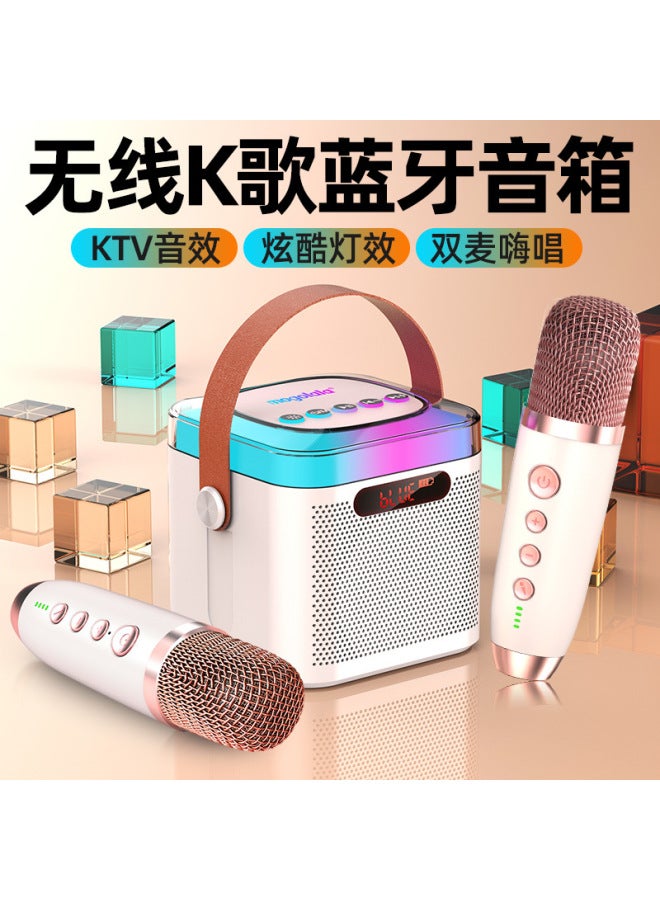 ميكروفون صوتي متكامل للمنزل، حقيبة محمولة، ميكروفون مع سماعة بلوتوث لاسلكي عالمي، كاريوكي للأطفال والعائلة، KTV - Image 3