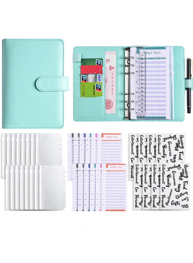 Start A6 Binder Creative Notebook Zipper Bag Macaron Pu Leather Loose-leaf Book Cash Budget Hand Book - Image 1