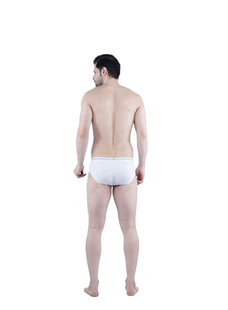 White Leaf Men’s Briefs 3-Pack | 100% Combed Cotton | Breathable & Skin-Friendly | Comfort Fit Innerwear | White - Image 5