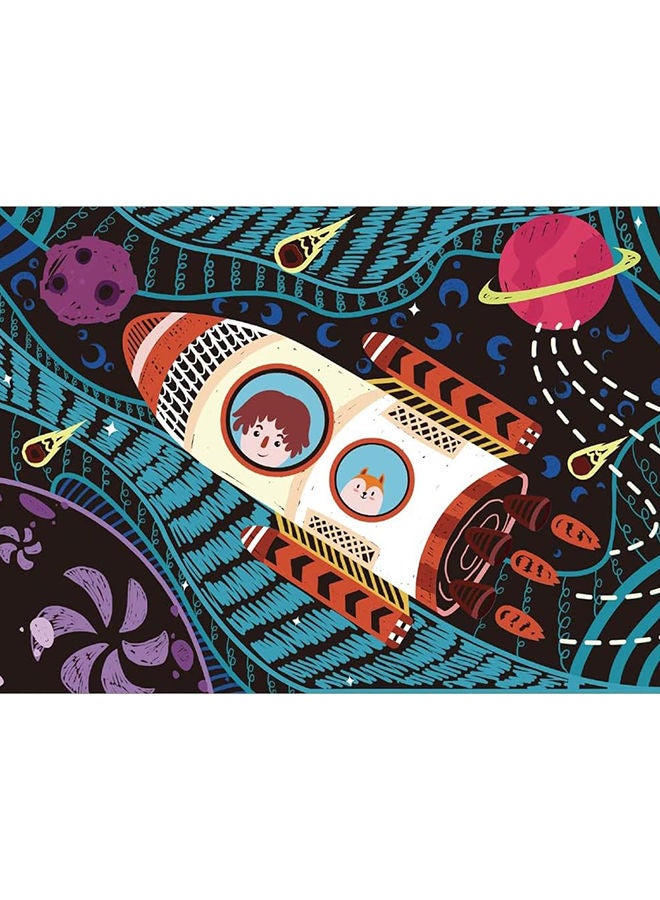Avenir Art Kit Space Unleash Creativity With Vibrant Drawings! 4 Themed Boards and Tool Watch Brilliant Colors Unfold, Engaging Activity for Young Artists 3+ - Image 3