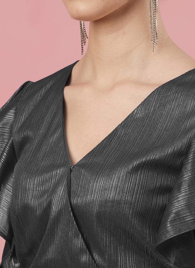 Globus Women Flutter Sleeve Wrap Party Top - Image 5