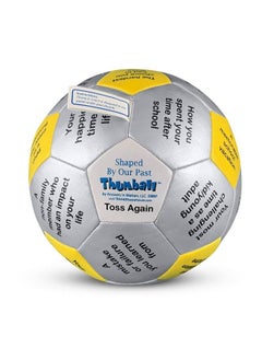 Shaped By Our Past Thumball Communication Game 6" ; Yellow Conversation Starter ; Ice Breaker Share The Experiences That Shaped You ; 32 Prompts
