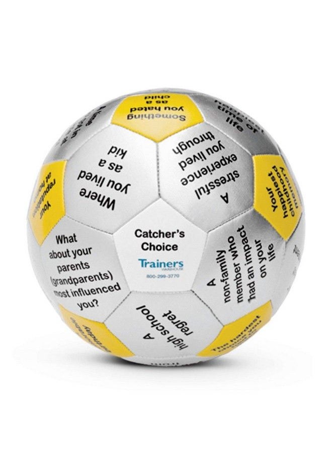 Trainers Warehouse Shaped By Our Past Thumball Communication Game 6" ; Yellow Conversation Starter ; Ice Breaker Share The Experiences That Shaped You ; 32 Prompts  - Image 4