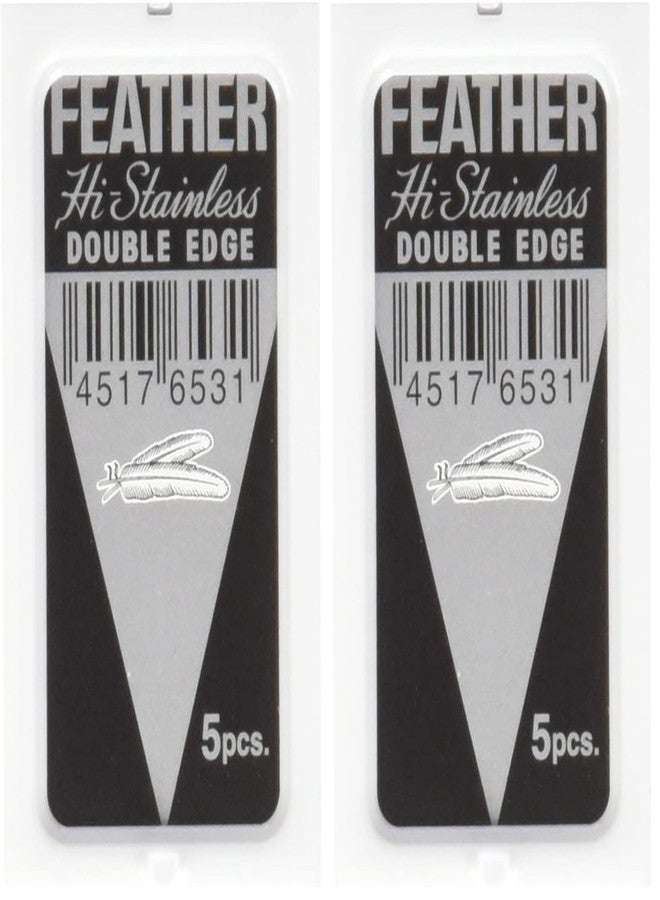 Seki Edge Jatai Feather Stainless Steel Double-Edge Blades - 5 ct (Pack of 2 - Image 1
