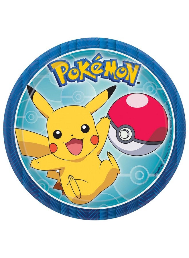 Pokemon Pokémon Party Supplies Pack Serves 16: 7" Plates and Beverage Napkins with Birthday Candles (Bundle for16)  - Image 2