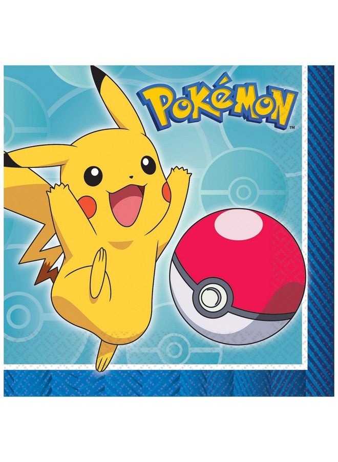 Pokemon Pokémon Party Supplies Pack Serves 16: 7" Plates and Beverage Napkins with Birthday Candles (Bundle for16)  - Image 3