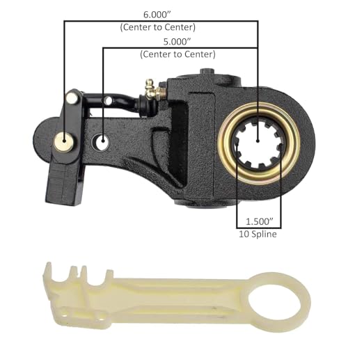 World American WA21103 Air Brake Automatic Slack Adjuster 1.5"-10 Spline Fit Heavy-Duty Trucks 5.0"-6.0" Straight Arm Crewson Style, Compatible for Freightliner, Mack, Replaces Meritor, Euclid, Haldex - Image 2