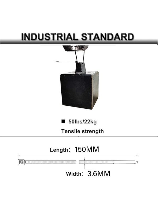 200 Pack Cable Zip Ties  White Zip Ties Heavy Tensile Strength Plastic Zip Ties for Outdoor and Indoor Multi-Purpose Cable Ties Self-Locking UV Resistant Wire Ties Wraps - Image 2