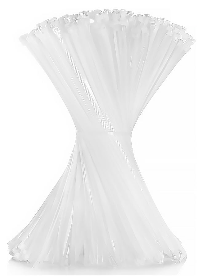 200 Pack Cable Zip Ties  White Zip Ties Heavy Tensile Strength Plastic Zip Ties for Outdoor and Indoor Multi-Purpose Cable Ties Self-Locking UV Resistant Wire Ties Wraps - Image 1
