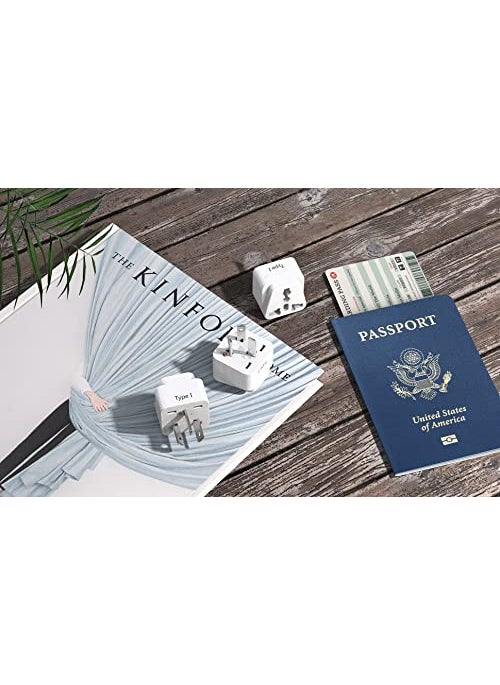 RV Enterprise RV Enterprise Type I India to Australia China New Zealand More Travel Adapter Plug White Colour Pack of 3  - Image 2