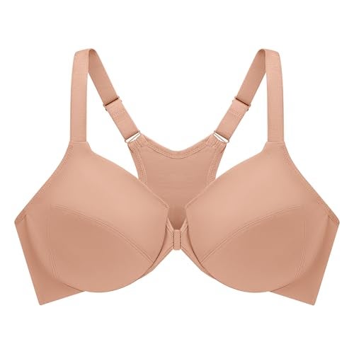 Glamorise Full Figure Plus Size Front-Closure Smoothing Wonderwire Bra Underwire #1247 Cappuccino - Image 3