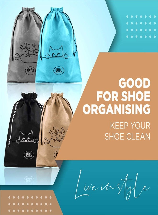 ليفي حقائب أحذية السفر من ليفي، حقائب حمل أحذية محمولة - منظمات تعبئة للرجال والنساء - سادة - عبوة من 6 قطع - Image 4