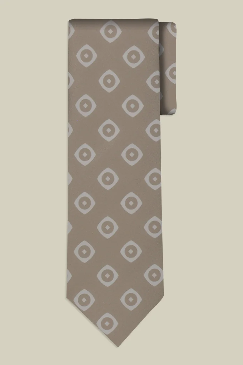 Doppelganger Brown Men's macro patterned tie - LT Beige for Men | Best Price UAE