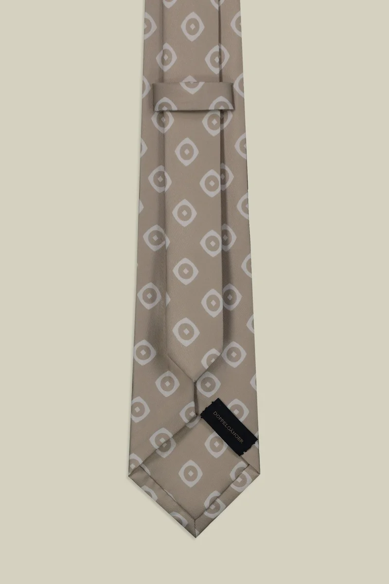 Doppelganger Brown Men's macro patterned tie - LT Beige for Men | Best Price UAE