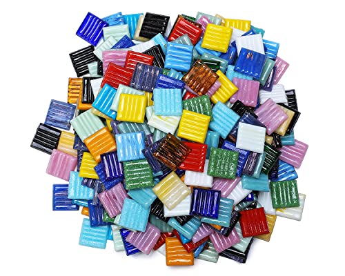 Lanyani 3/4 inch Metallic Glass Mosaic Tiles Variety Mix Color Vitreous Square Mosaic Pieces Tile for Art Crafts - 2 Pounds Bulk - Image 5