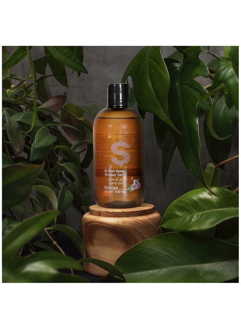 SAVOO British Rose Shower Gel 500ml – Gentle Body Wash for Sensitive Skin | Hydrating & Refreshing with Natural Flower Extracts | Luxurious Milky Formula for Soft, Smooth Skin - Image 3