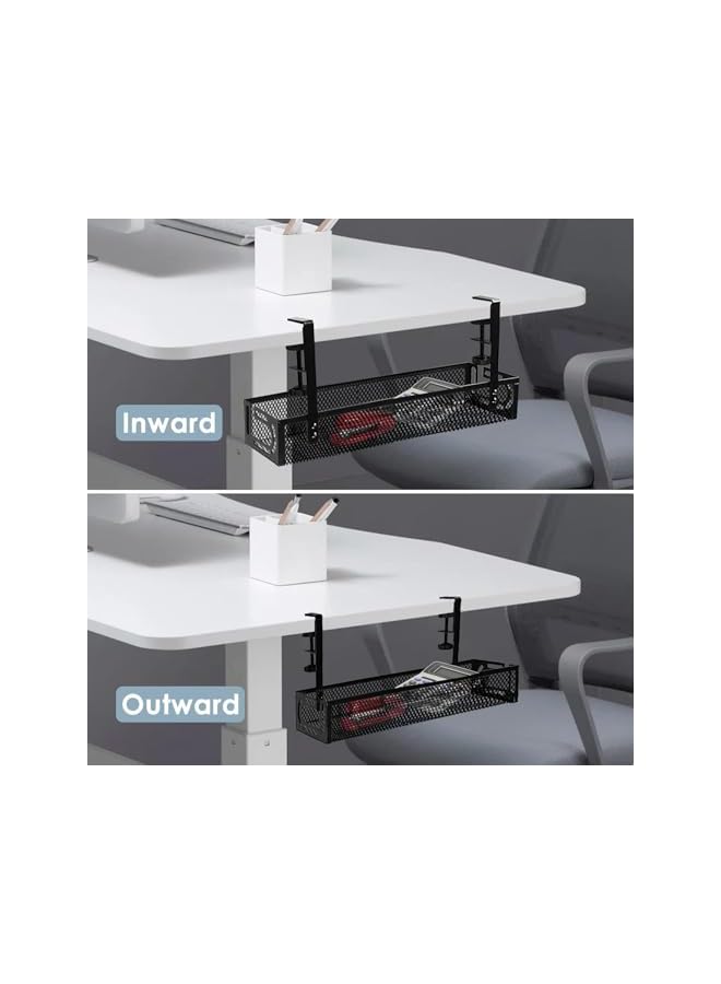 PROMASS Under Desk Cable Management Tray, Cable Management Under Desk No Drill, Cable Management Tray with Desk Clamp for Home Office Standing Desk Wire Management, Black - Image 4