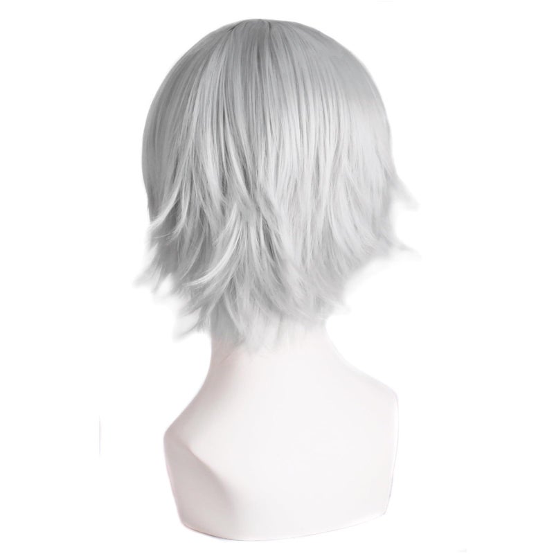 MapofBeauty MapofBeauty (Silver Grey) - Men's Short Straight Wig Cosplay Costume Wig (Silver Grey)  - Image 2