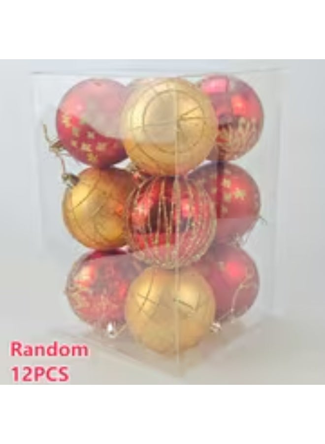 erorex 12pcs Red & Golden Christmas Ornaments with Golden Accents – Elegant Spherical Tree Decorations - Image 5