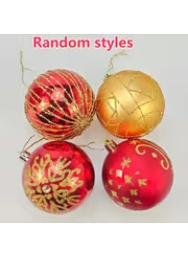 erorex 12pcs Red & Golden Christmas Ornaments with Golden Accents – Elegant Spherical Tree Decorations - Image 3