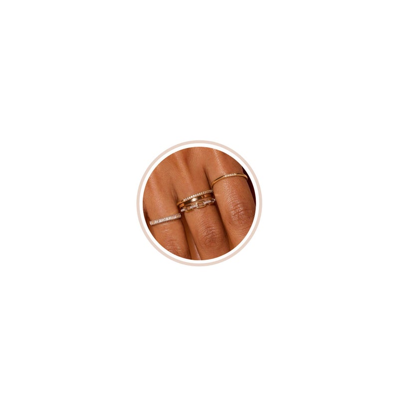 Honsny Stackable Gold Rings for Women Set Dainty 18K Gold Plated Cubic Zirconia Thumb Rings Thin Eternity Engagement Rings - Image 1