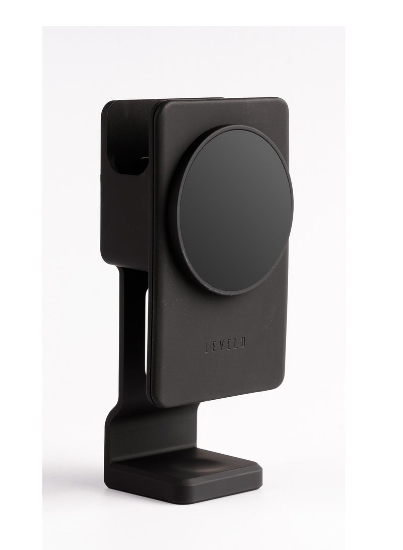 LEVELO Aspen 3 in 1 Wireless Car Charger - Black - Image 1
