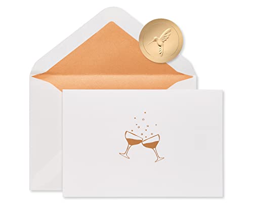 Papyrus Blank Cards with Envelopes Champagne Glasses 16Count - Image 1