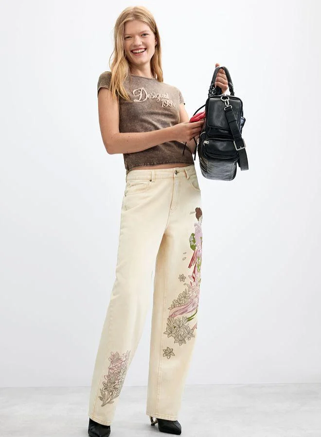 Desigual Embroidered balloon jeans